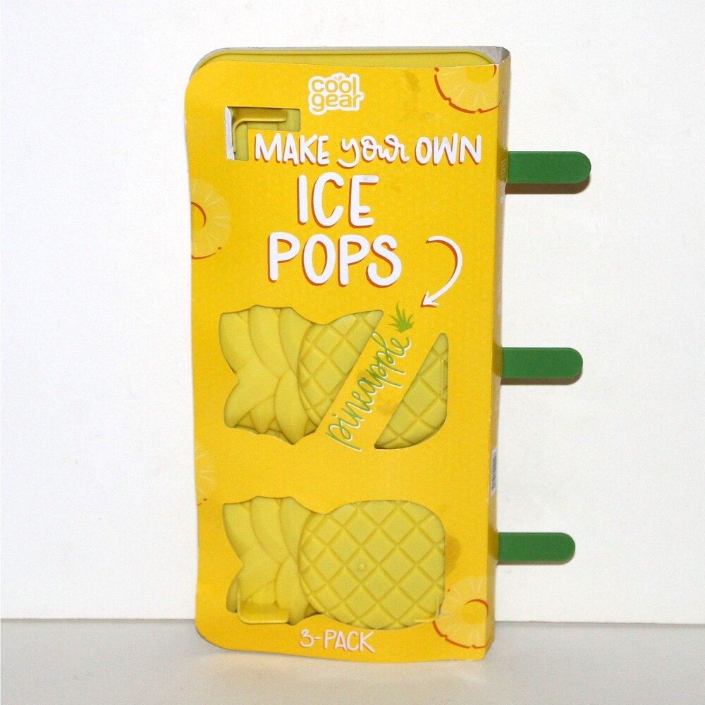 Pineapple Ice Pop tray molds 3 pack Cool Gear ice cream NEW yellow green summer
